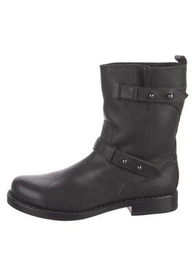 Rag & Bone women’s Black Leather Mid-Calf Motorcycle Boots
